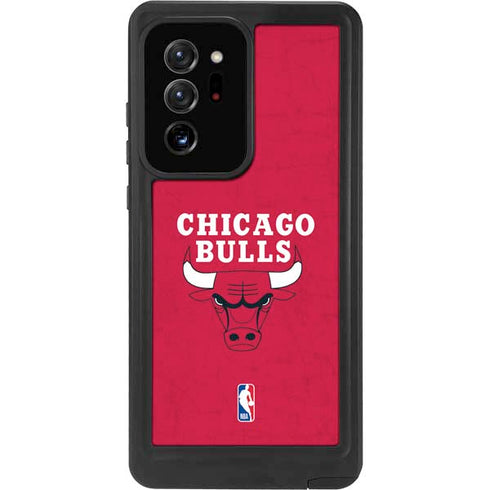 NBA Chicago Bulls Red Distressed Galaxy Note20 Ultra 5G Waterproof Case